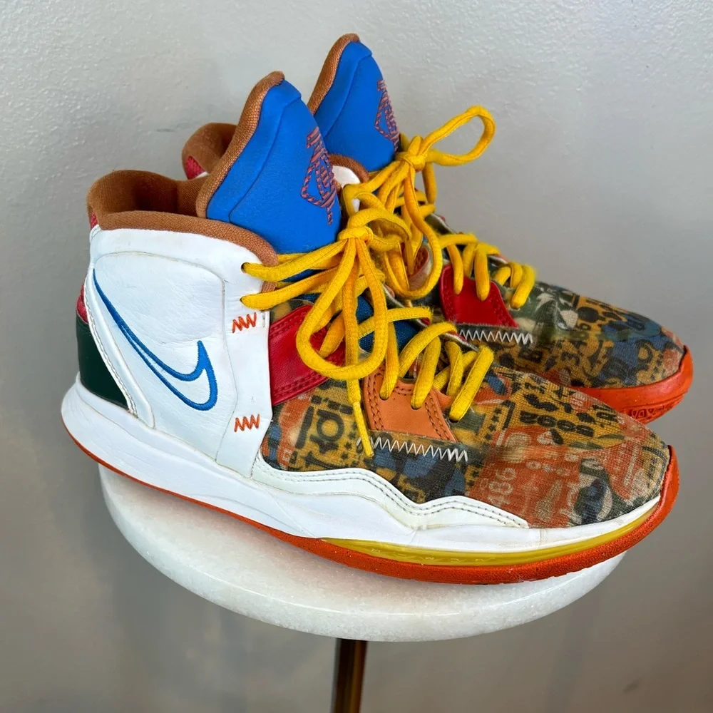 NIKE Kyrie Infinity Basketball‎ Shoe Sneakers White Orange Blue Boys Men's 5.5